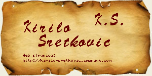 Kirilo Sretković vizit kartica